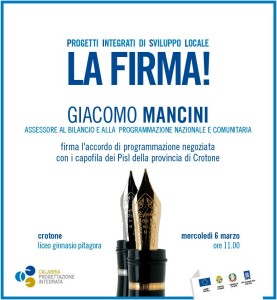 pisl la firma locandina crotone